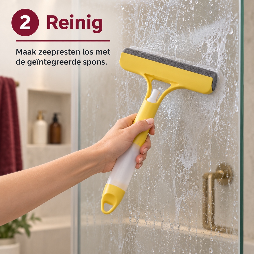 3-in-1 Douche- & Glasreiniger met Sprayfunctie