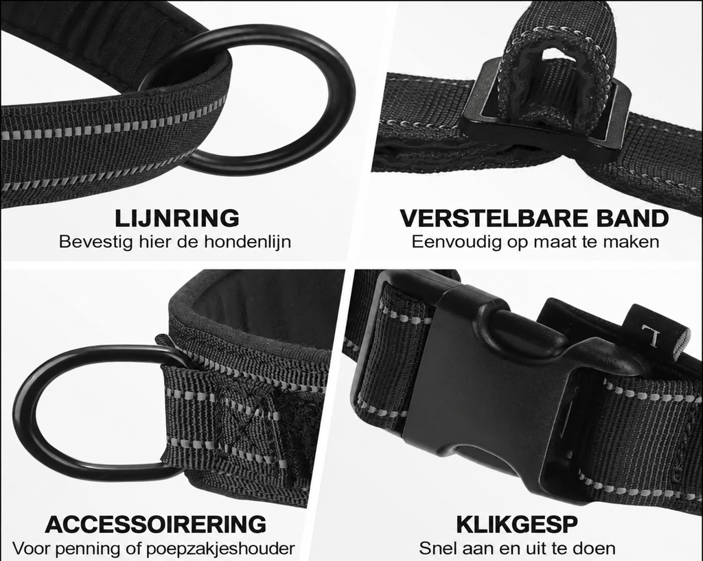 Anti-Trek Hondentuig met Reflectie