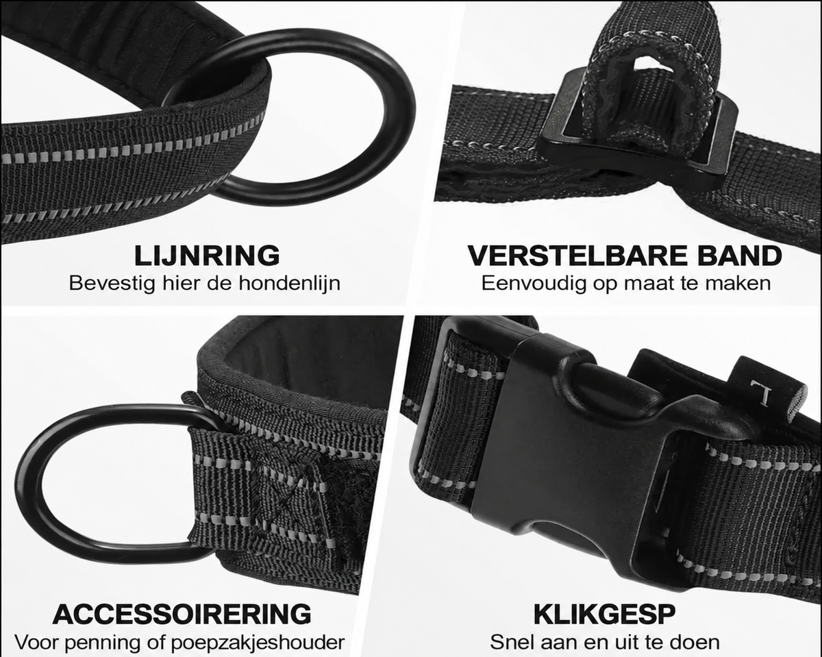 Anti-Trek Hondentuig met Reflectie
