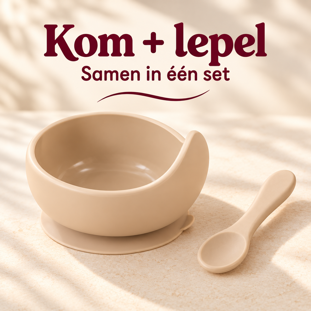 Babykom met Zuignap en Lepel