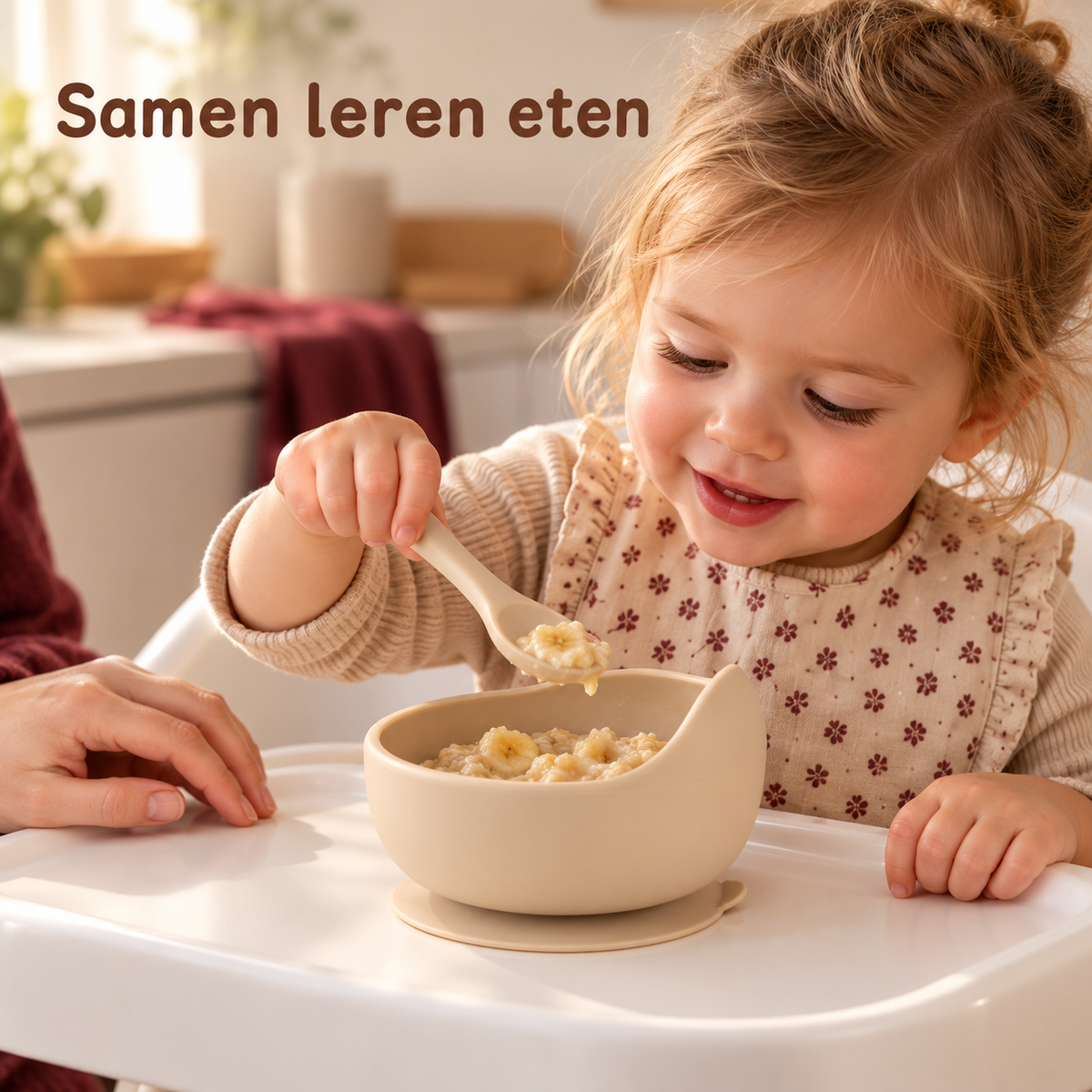 Babykom met Zuignap en Lepel