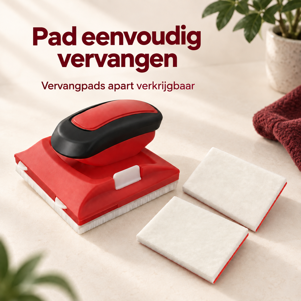 Rode randverfpad en twee apart verkrijgbare vervangpads